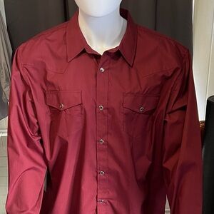 Gibson Men's Maroon Western Snap Shirt